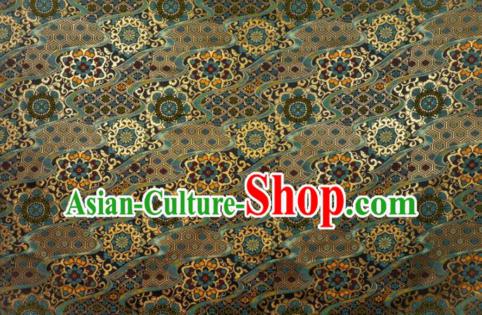 Japanese Traditional Pattern Design Black Brocade Nishijin Tapestry Satin Asian Kimono Fabric Japanese Traditional Pattern Design Black Brocade Nishijin Tapestry Satin Asian Kimono Fabric