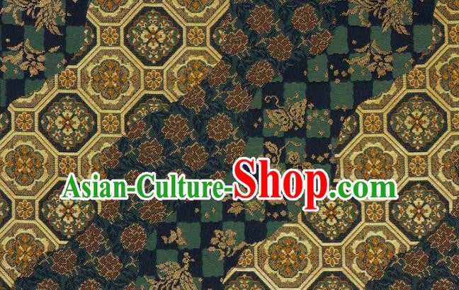Japanese Traditional Sakura Pattern Design Brocade Nishijin Tapestry Satin Asian Kimono Black Fabric Japanese Traditional Sakura Pattern Design Brocade Nishijin Tapestry Satin Asian Kimono Black Fabric