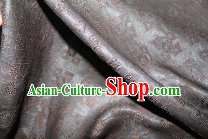 Chinese Classical Hollowed Pattern Silk Drapery Traditional Cheongsam Fabric Grey Gambiered Guangdong Gauze Chinese Classical Hollowed Pattern Silk Drapery Traditional Cheongsam Fabric Grey Gambiered Guangdong Gauze