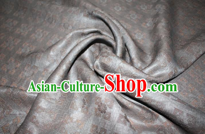 Chinese Classical Hollowed Pattern Silk Drapery Traditional Cheongsam Fabric Grey Gambiered Guangdong Gauze Chinese Classical Hollowed Pattern Silk Drapery Traditional Cheongsam Fabric Grey Gambiered Guangdong Gauze