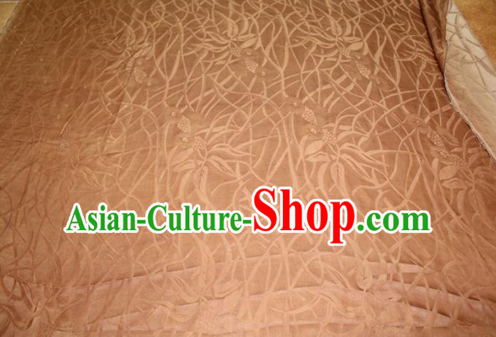 Chinese Classical Grass Pattern Silk Drapery Traditional Cheongsam Fabric Ginger Gambiered Guangdong Gauze Chinese Classical Grass Pattern Silk Drapery Traditional Cheongsam Fabric Ginger Gambiered Guangdong Gauze