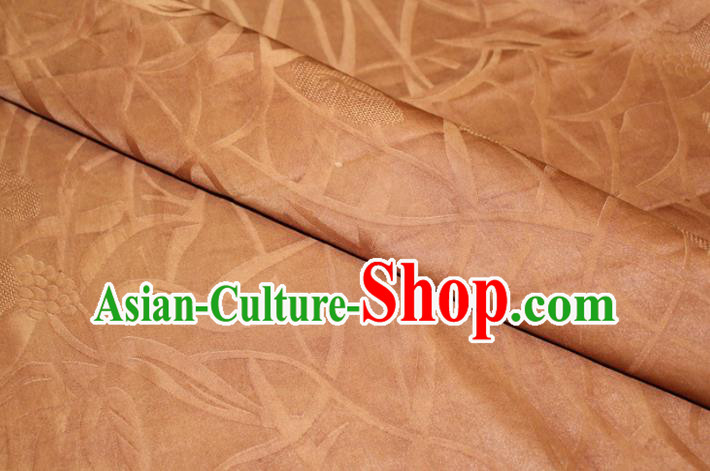 Chinese Classical Grass Pattern Silk Drapery Traditional Cheongsam Fabric Ginger Gambiered Guangdong Gauze Chinese Classical Grass Pattern Silk Drapery Traditional Cheongsam Fabric Ginger Gambiered Guangdong Gauze