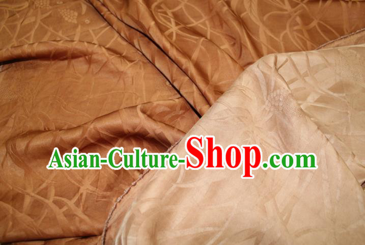 Chinese Classical Grass Pattern Silk Drapery Traditional Cheongsam Fabric Ginger Gambiered Guangdong Gauze Chinese Classical Grass Pattern Silk Drapery Traditional Cheongsam Fabric Ginger Gambiered Guangdong Gauze