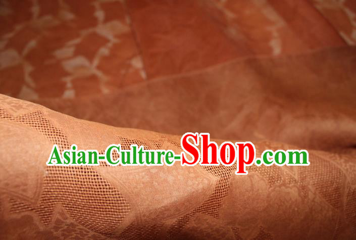 Chinese Classical Pattern Silk Drapery Traditional Gambiered Guangdong Gauze Cheongsam Rust Red Fabric Chinese Classical Pattern Silk Drapery Traditional Gambiered Guangdong Gauze Cheongsam Rust Red Fabric