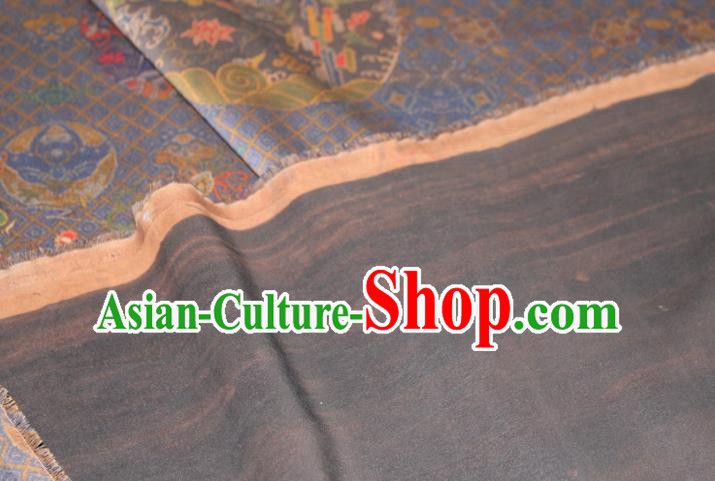 Chinese Classical Crane Pattern Silk Drapery Traditional Gambiered Guangdong Gauze Cheongsam Navy Satin Fabric Chinese Classical Crane Pattern Silk Drapery Traditional Gambiered Guangdong Gauze Cheongsam Navy Satin Fabric