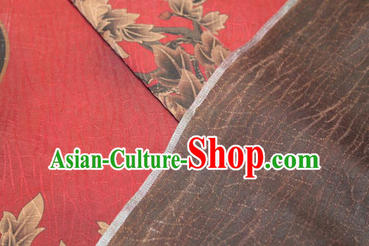 Chinese Classical Peony Pattern Silk Drapery Traditional Gambiered Guangdong Gauze Cheongsam Red Satin Fabric Chinese Classical Peony Pattern Silk Drapery Traditional Gambiered Guangdong Gauze Cheongsam Red Satin Fabric