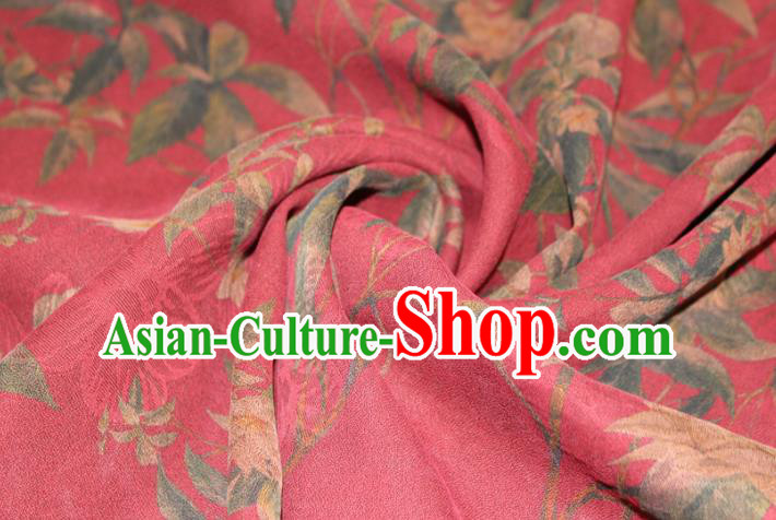 Chinese Classical Flowers Pattern Silk Drapery Traditional Gambiered Guangdong Gauze Cheongsam Red Satin Fabric Chinese Classical Flowers Pattern Silk Drapery Traditional Gambiered Guangdong Gauze Cheongsam Red Satin Fabric