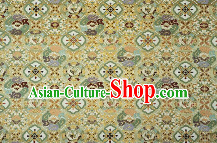 Asian Traditional Dragon Pattern Design Yellow Brocade Nishijin Tapestry Satin Japanese Kimono Cloth Fabric Asian Traditional Dragon Pattern Design Yellow Brocade Nishijin Tapestry Satin Japanese Kimono Cloth Fabric