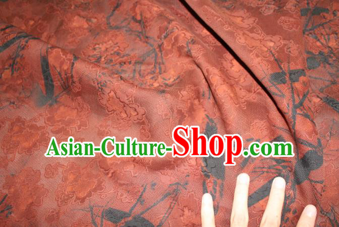 Chinese Classical Bamboo Pattern Silk Drapery Traditional Cheongsam Red Gambiered Guangdong Gauze Fabric Chinese Classical Bamboo Pattern Silk Drapery Traditional Cheongsam Red Gambiered Guangdong Gauze Fabric