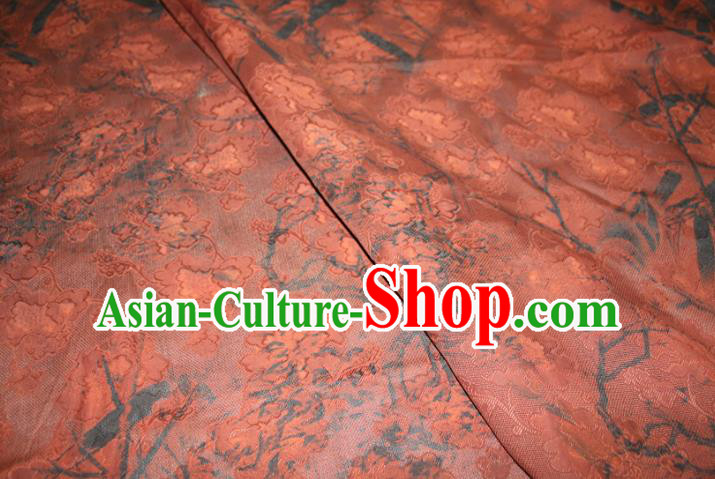 Chinese Classical Bamboo Pattern Silk Drapery Traditional Cheongsam Red Gambiered Guangdong Gauze Fabric Chinese Classical Bamboo Pattern Silk Drapery Traditional Cheongsam Red Gambiered Guangdong Gauze Fabric