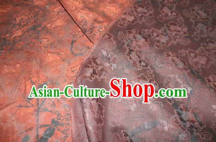 Chinese Classical Bamboo Pattern Silk Drapery Traditional Cheongsam Red Gambiered Guangdong Gauze Fabric Chinese Classical Bamboo Pattern Silk Drapery Traditional Cheongsam Red Gambiered Guangdong Gauze Fabric