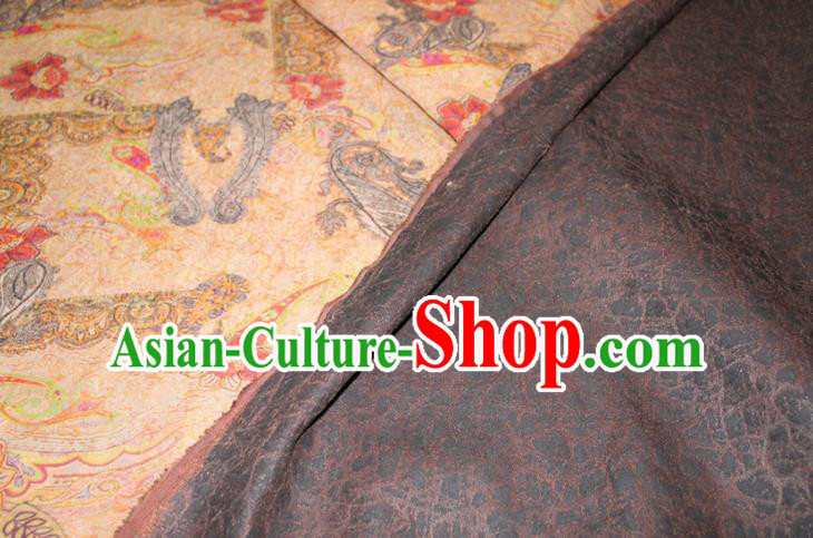 Chinese Cheongsam Yellow Satin Fabric Traditional Gambiered Guangdong Gauze Classical Royal Pattern Silk Drapery Chinese Cheongsam Yellow Satin Fabric Traditional Gambiered Guangdong Gauze Classical Royal Pattern Silk Drapery