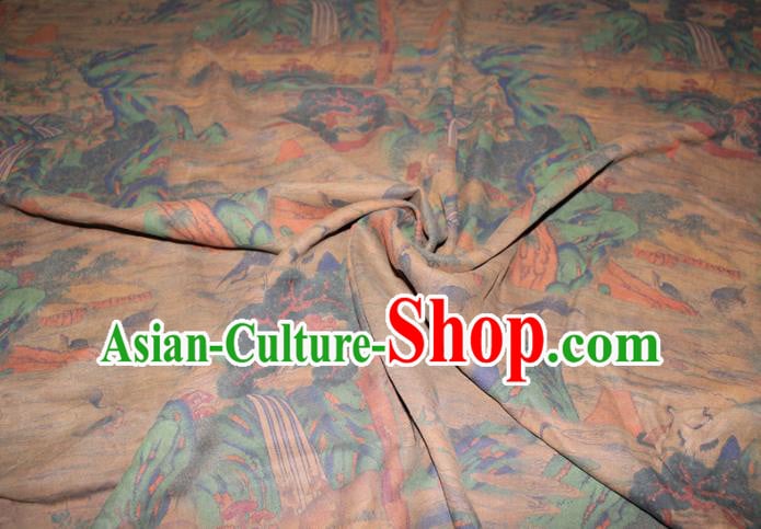 Chinese Cheongsam Red Satin Fabric Traditional Gambiered Guangdong Gauze Classical Lantern Pattern Silk Drapery Chinese Cheongsam Red Satin Fabric Traditional Gambiered Guangdong Gauze Classical Lantern Pattern Silk Drapery