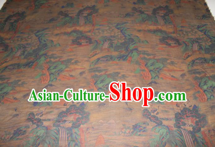 Chinese Cheongsam Red Satin Fabric Traditional Gambiered Guangdong Gauze Classical Lantern Pattern Silk Drapery Chinese Cheongsam Red Satin Fabric Traditional Gambiered Guangdong Gauze Classical Lantern Pattern Silk Drapery