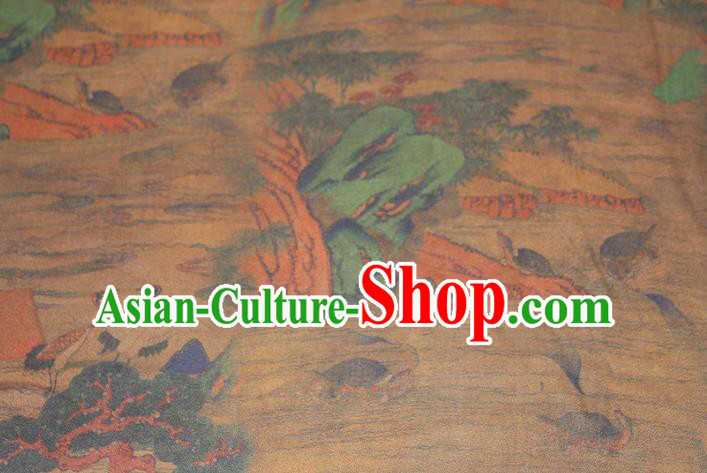 Chinese Cheongsam Red Satin Fabric Traditional Gambiered Guangdong Gauze Classical Lantern Pattern Silk Drapery Chinese Cheongsam Red Satin Fabric Traditional Gambiered Guangdong Gauze Classical Lantern Pattern Silk Drapery