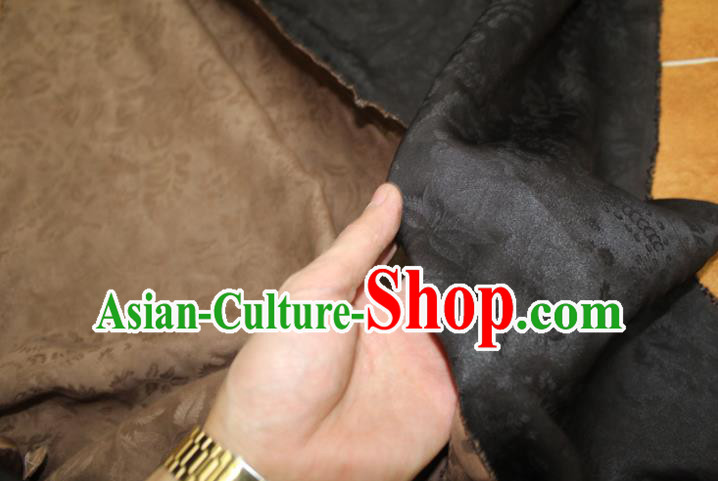 Chinese Cheongsam Satin Fabric Traditional Ginger Gambiered Guangdong Gauze Classical Pattern Silk Drapery Chinese Cheongsam Satin Fabric Traditional Ginger Gambiered Guangdong Gauze Classical Pattern Silk Drapery