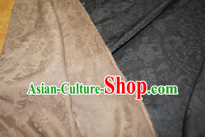 Chinese Cheongsam Satin Fabric Traditional Ginger Gambiered Guangdong Gauze Classical Pattern Silk Drapery Chinese Cheongsam Satin Fabric Traditional Ginger Gambiered Guangdong Gauze Classical Pattern Silk Drapery