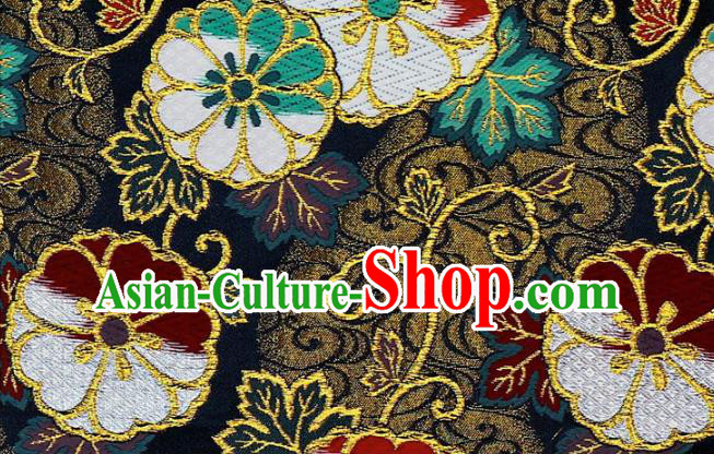 Asian Traditional Sakura Pattern Design Brocade Kimono Cloth Fabric Japanese Navy Nishijin Tapestry Satin Asian Traditional Sakura Pattern Design Brocade Kimono Cloth Fabric Japanese Navy Nishijin Tapestry Satin