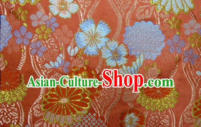 Asian Traditional Chrysanthemum Pattern Design Brocade Japanese Red Nishijin Tapestry Satin Kimono Cloth Fabric Asian Traditional Chrysanthemum Pattern Design Brocade Japanese Red Nishijin Tapestry Satin Kimono Cloth Fabric