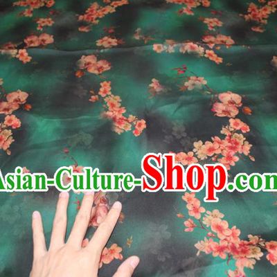 Chinese Traditional Cheongsam Gambiered Guangdong Gauze Classical Plum Blossom Pattern Silk Drapery Silk Fabric