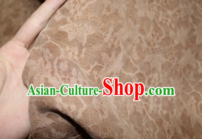 Chinese Classical Grape Pattern Silk Drapery Traditional Cheongsam Gambiered Guangdong Gauze Ginger Silk Fabric Chinese Classical Grape Pattern Silk Drapery Traditional Cheongsam Gambiered Guangdong Gauze Ginger Silk Fabric