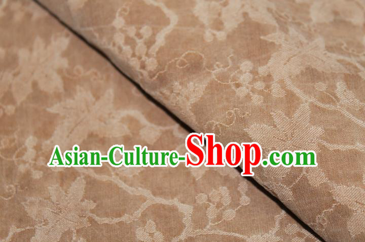Chinese Classical Grape Pattern Silk Drapery Traditional Cheongsam Gambiered Guangdong Gauze Ginger Silk Fabric Chinese Classical Grape Pattern Silk Drapery Traditional Cheongsam Gambiered Guangdong Gauze Ginger Silk Fabric