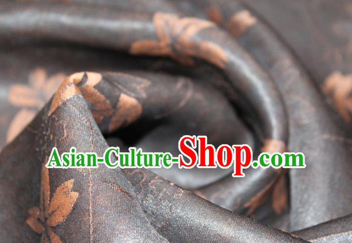 Chinese Classical Clover Pattern Silk Drapery Traditional Cheongsam Gambiered Guangdong Gauze Black Silk Fabric