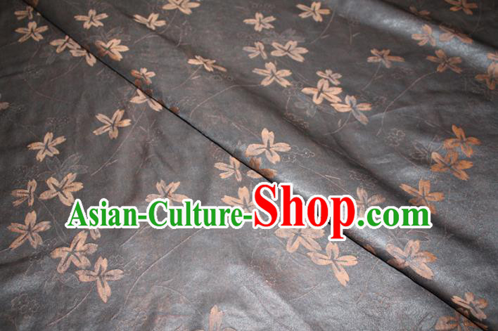 Chinese Classical Clover Pattern Silk Drapery Traditional Cheongsam Gambiered Guangdong Gauze Black Silk Fabric