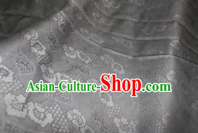 Chinese Black Silk Fabric Classical Flowers Pattern Silk Drapery Traditional Cheongsam Gambiered Guangdong Gauze Chinese Black Silk Fabric Classical Flowers Pattern Silk Drapery Traditional Cheongsam Gambiered Guangdong Gauze