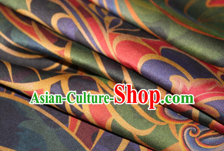 Chinese Traditional Satin Fabric Cheongsam Gambiered Guangdong Gauze Classical Flowers Pattern Green Silk Drapery Chinese Traditional Satin Fabric Cheongsam Gambiered Guangdong Gauze Classical Flowers Pattern Green Silk Drapery