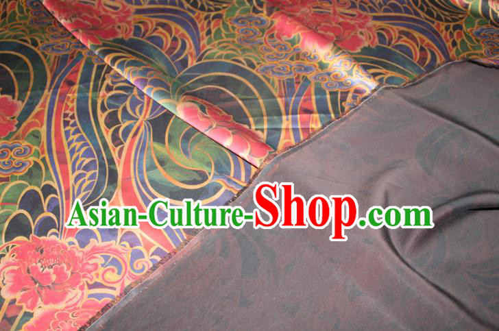 Chinese Traditional Satin Fabric Cheongsam Gambiered Guangdong Gauze Classical Flowers Pattern Green Silk Drapery Chinese Traditional Satin Fabric Cheongsam Gambiered Guangdong Gauze Classical Flowers Pattern Green Silk Drapery