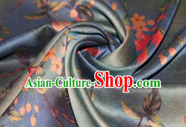 Chinese Cheongsam Classical Flowers Pattern Silk Drapery Traditional Fabric Blue Gambiered Guangdong Gauze Chinese Cheongsam Classical Flowers Pattern Silk Drapery Traditional Fabric Blue Gambiered Guangdong Gauze