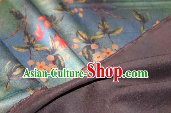 Chinese Cheongsam Classical Flowers Pattern Silk Drapery Traditional Fabric Blue Gambiered Guangdong Gauze Chinese Cheongsam Classical Flowers Pattern Silk Drapery Traditional Fabric Blue Gambiered Guangdong Gauze