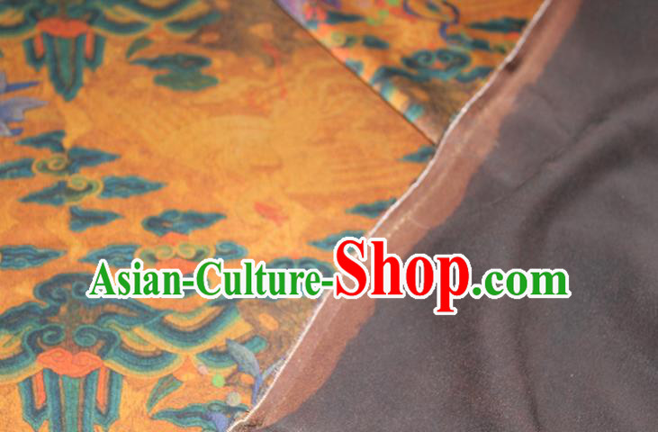 Chinese Traditional Cheongsam Gambiered Guangdong Gauze Fabric Classical Flowers Pattern Orange Silk Drapery Chinese Traditional Cheongsam Gambiered Guangdong Gauze Fabric Classical Flowers Pattern Orange Silk Drapery