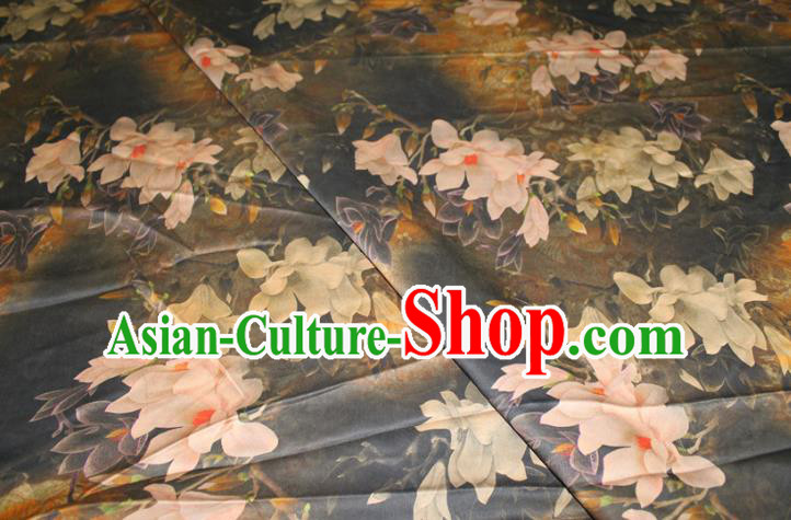 Chinese Classical Mangnolia Pattern Silk Drapery Traditional Cheongsam Gambiered Guangdong Gauze Fabric Chinese Classical Mangnolia Pattern Silk Drapery Traditional Cheongsam Gambiered Guangdong Gauze Fabric
