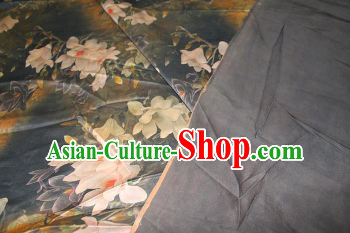 Chinese Classical Mangnolia Pattern Silk Drapery Traditional Cheongsam Gambiered Guangdong Gauze Fabric Chinese Classical Mangnolia Pattern Silk Drapery Traditional Cheongsam Gambiered Guangdong Gauze Fabric