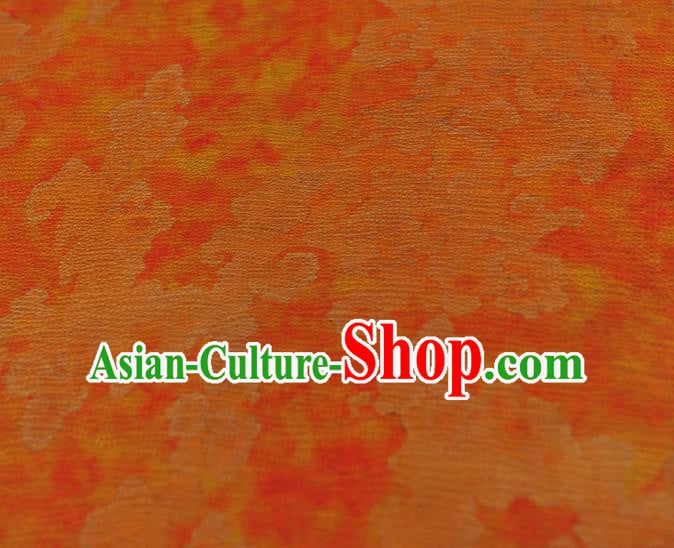 Chinese Classical Pattern Silk Drapery Traditional Gambiered Guangdong Gauze Cheongsam Jacquard Fabric Orange Satin