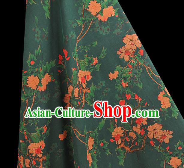 Chinese Green Gambiered Guangdong Gauze Traditional Cheongsam Silk Fabric Classical Begonia Pattern Silk Drapery Chinese Green Gambiered Guangdong Gauze Traditional Cheongsam Silk Fabric Classical Begonia Pattern Silk Drapery