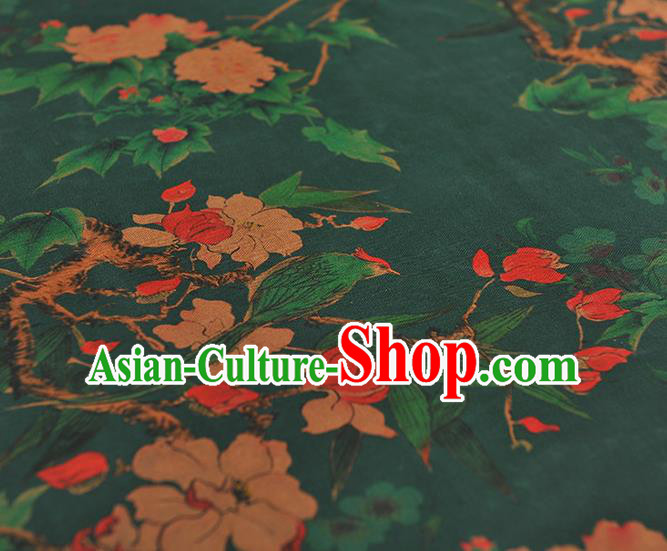Chinese Green Gambiered Guangdong Gauze Traditional Cheongsam Silk Fabric Classical Begonia Pattern Silk Drapery Chinese Green Gambiered Guangdong Gauze Traditional Cheongsam Silk Fabric Classical Begonia Pattern Silk Drapery
