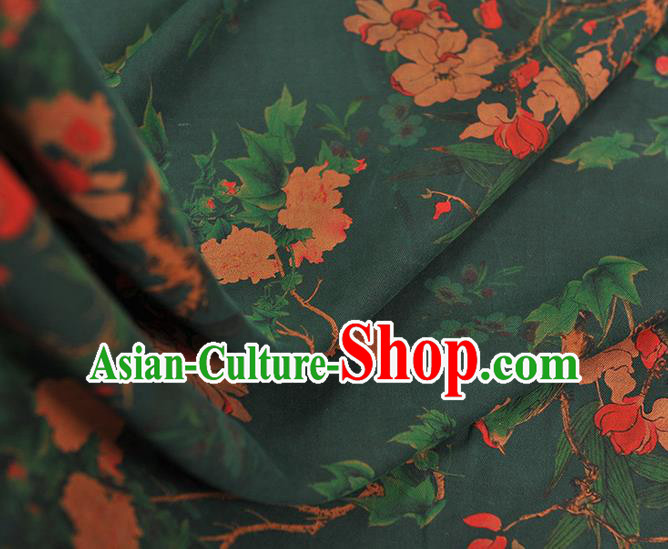 Chinese Green Gambiered Guangdong Gauze Traditional Cheongsam Silk Fabric Classical Begonia Pattern Silk Drapery Chinese Green Gambiered Guangdong Gauze Traditional Cheongsam Silk Fabric Classical Begonia Pattern Silk Drapery