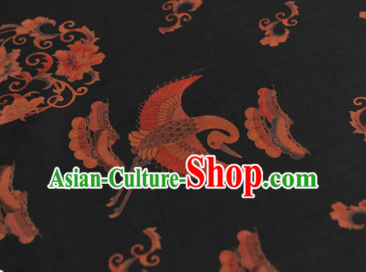 Chinese Black Gambiered Guangdong Gauze Traditional Cheongsam Silk Fabric Classical Phoenix Pattern Silk Drapery Chinese Black Gambiered Guangdong Gauze Traditional Cheongsam Silk Fabric Classical Phoenix Pattern Silk Drapery