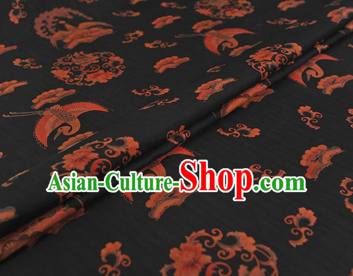 Chinese Black Gambiered Guangdong Gauze Traditional Cheongsam Silk Fabric Classical Phoenix Pattern Silk Drapery Chinese Black Gambiered Guangdong Gauze Traditional Cheongsam Silk Fabric Classical Phoenix Pattern Silk Drapery