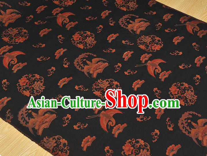 Chinese Black Gambiered Guangdong Gauze Traditional Cheongsam Silk Fabric Classical Phoenix Pattern Silk Drapery Chinese Black Gambiered Guangdong Gauze Traditional Cheongsam Silk Fabric Classical Phoenix Pattern Silk Drapery