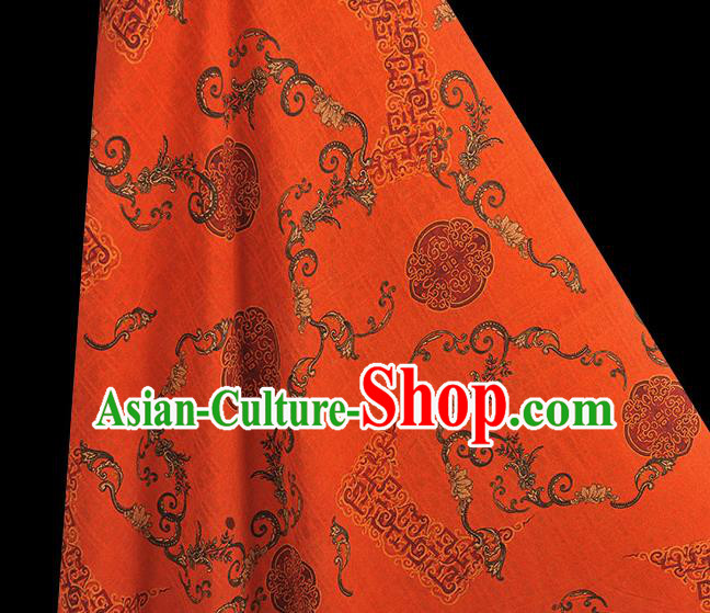 Chinese Red Gambiered Guangdong Gauze Traditional Cheongsam Silk Fabric Classical Auspicious Pattern Silk Drapery Chinese Red Gambiered Guangdong Gauze Traditional Cheongsam Silk Fabric Classical Auspicious Pattern Silk Drapery