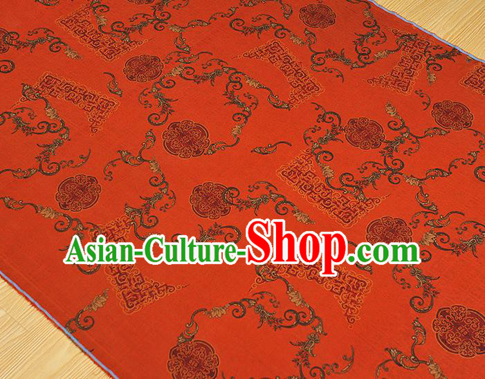 Chinese Red Gambiered Guangdong Gauze Traditional Cheongsam Silk Fabric Classical Auspicious Pattern Silk Drapery Chinese Red Gambiered Guangdong Gauze Traditional Cheongsam Silk Fabric Classical Auspicious Pattern Silk Drapery