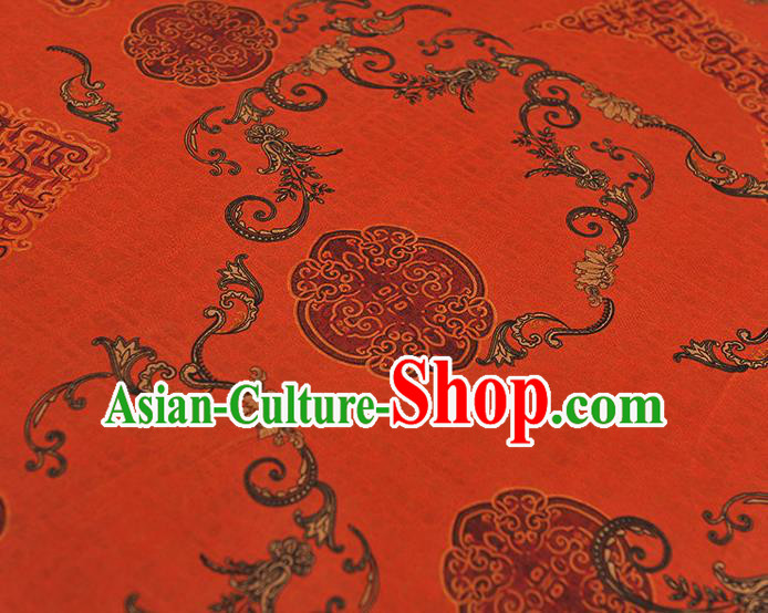Chinese Red Gambiered Guangdong Gauze Traditional Cheongsam Silk Fabric Classical Auspicious Pattern Silk Drapery Chinese Red Gambiered Guangdong Gauze Traditional Cheongsam Silk Fabric Classical Auspicious Pattern Silk Drapery