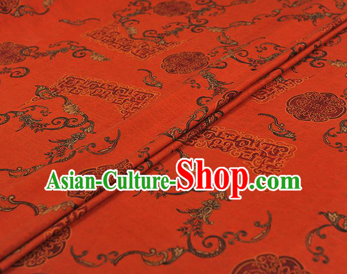 Chinese Red Gambiered Guangdong Gauze Traditional Cheongsam Silk Fabric Classical Auspicious Pattern Silk Drapery Chinese Red Gambiered Guangdong Gauze Traditional Cheongsam Silk Fabric Classical Auspicious Pattern Silk Drapery