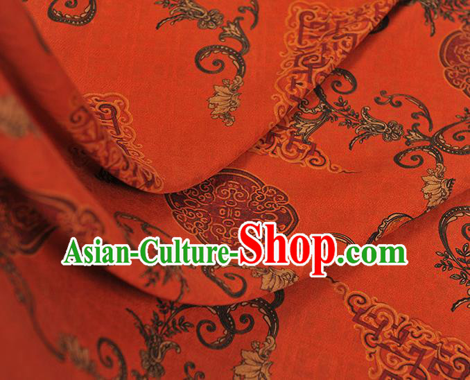 Chinese Red Gambiered Guangdong Gauze Traditional Cheongsam Silk Fabric Classical Auspicious Pattern Silk Drapery Chinese Red Gambiered Guangdong Gauze Traditional Cheongsam Silk Fabric Classical Auspicious Pattern Silk Drapery