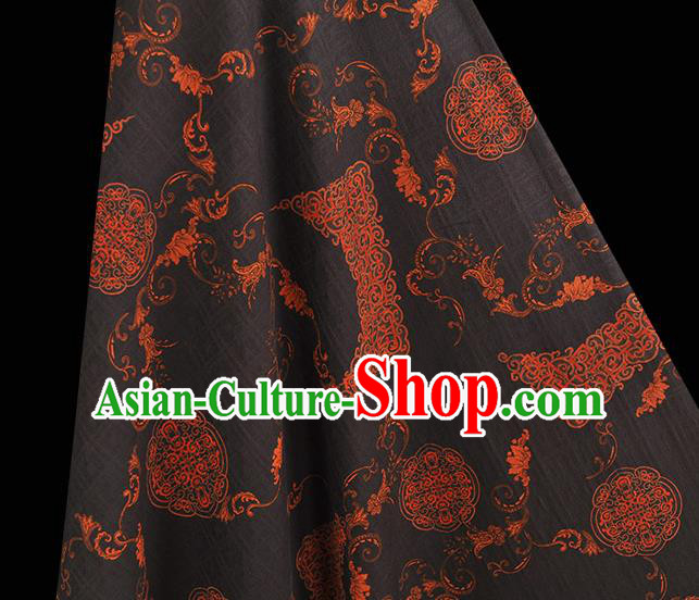 Chinese Traditional Silk Drapery Cheongsam Black Silk Fabric Classical Auspicious Pattern Gambiered Guangdong Gauze Chinese Traditional Silk Drapery Cheongsam Black Silk Fabric Classical Auspicious Pattern Gambiered Guangdong Gauze