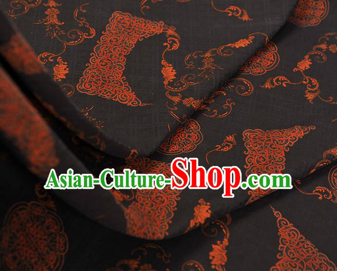Chinese Traditional Silk Drapery Cheongsam Black Silk Fabric Classical Auspicious Pattern Gambiered Guangdong Gauze Chinese Traditional Silk Drapery Cheongsam Black Silk Fabric Classical Auspicious Pattern Gambiered Guangdong Gauze